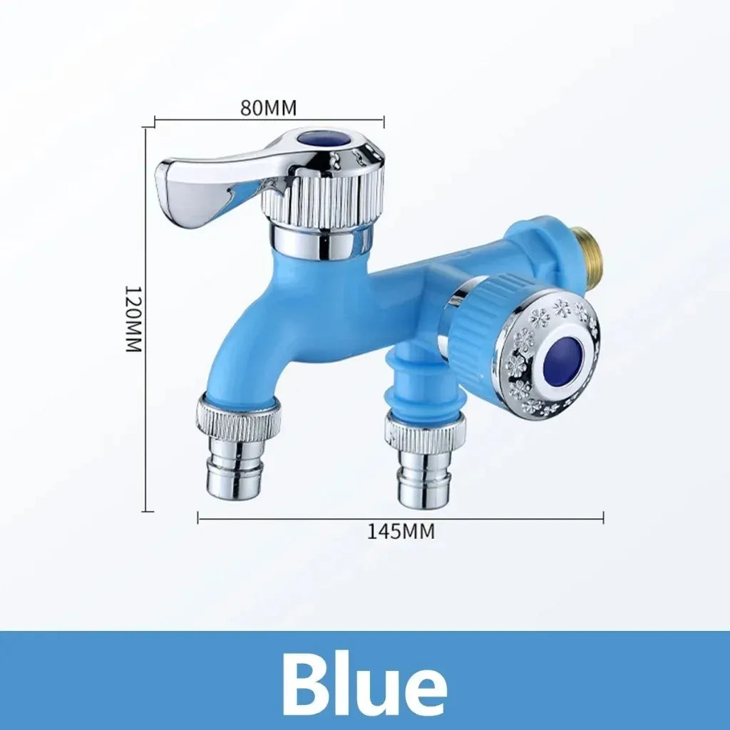 Dual Outlet Washing Machine Faucet, 1 In 2 Out Water Tap