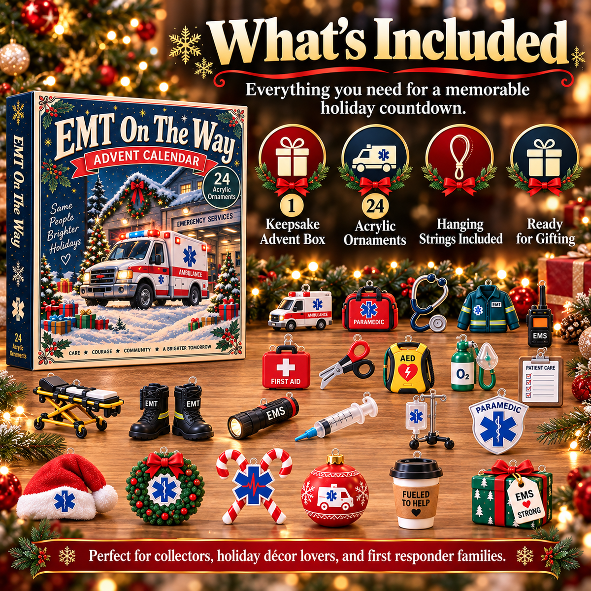 CHRISTMAS KICKOFF 40% OFF - EMT On The Way Advent Calendar 2026 - 24-Day Festive Countdown, Charms Blind Box - Gift For Family, Friends AC0TH307