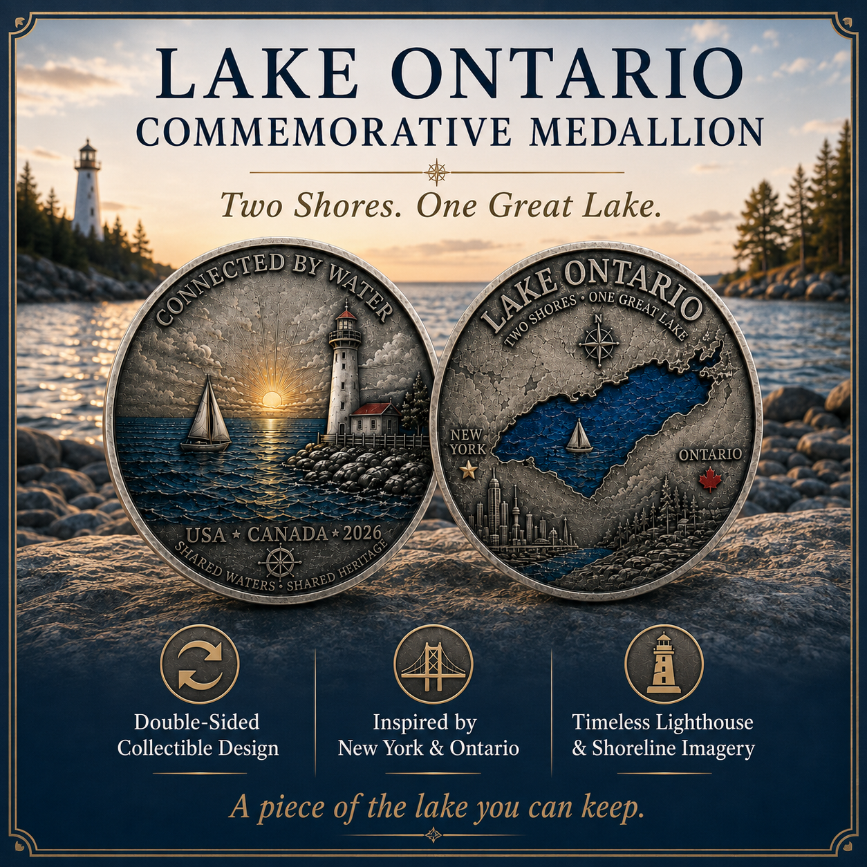 2026 Lake Ontario Commemorative Coin – Two Shores, One Great Lake