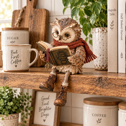 Reading Owl Figurine