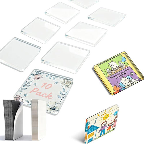 2"×2" Clear Acrylic Memory Display Frames – Mini Photo & Artwork Keepsake Holders for Home, Classroom & Office