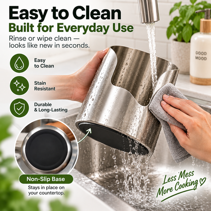 Premium Stainless Steel Utensil Holder for Kitchen Countertop