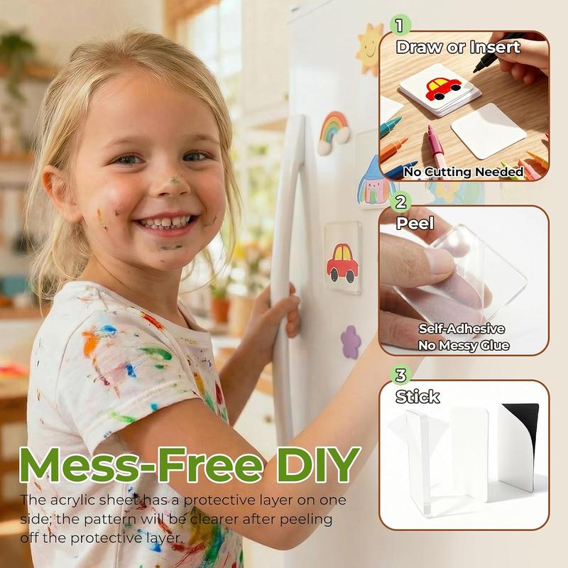 2"×2" Clear Acrylic Memory Display Frames – Mini Photo & Artwork Keepsake Holders for Home, Classroom & Office