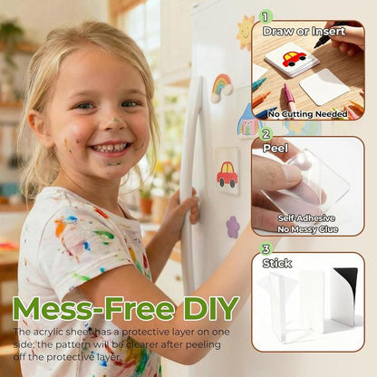 2"×2" Clear Acrylic Memory Display Frames – Mini Photo & Artwork Keepsake Holders for Home, Classroom & Office