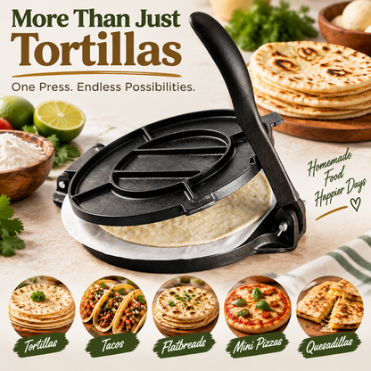 Cast Iron Tortilla Press – Make Perfect Homemade Tortillas at Home