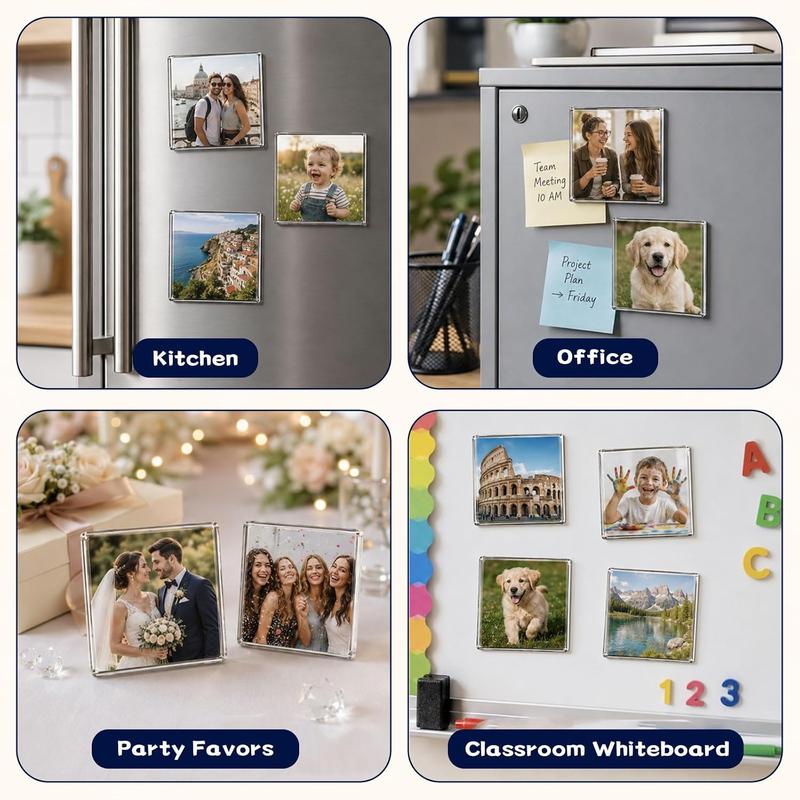 2"×2" Clear Acrylic Memory Display Frames – Mini Photo & Artwork Keepsake Holders for Home, Classroom & Office
