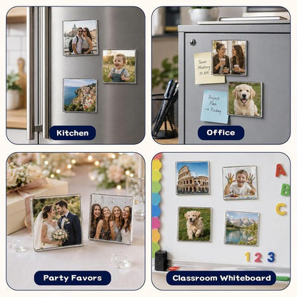 2"×2" Clear Acrylic Memory Display Frames – Mini Photo & Artwork Keepsake Holders for Home, Classroom & Office