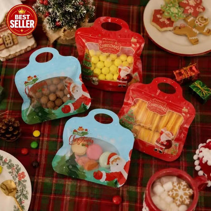 🎅Easy Fill, Easy Seal🎄Festive Self-Seal Treat Bags – Santa & Snowman Print🎅⛄