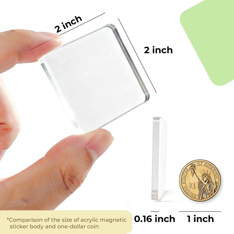 2"×2" Clear Acrylic Memory Display Frames – Mini Photo & Artwork Keepsake Holders for Home, Classroom & Office