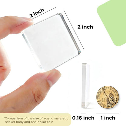 2"×2" Clear Acrylic Memory Display Frames – Mini Photo & Artwork Keepsake Holders for Home, Classroom & Office
