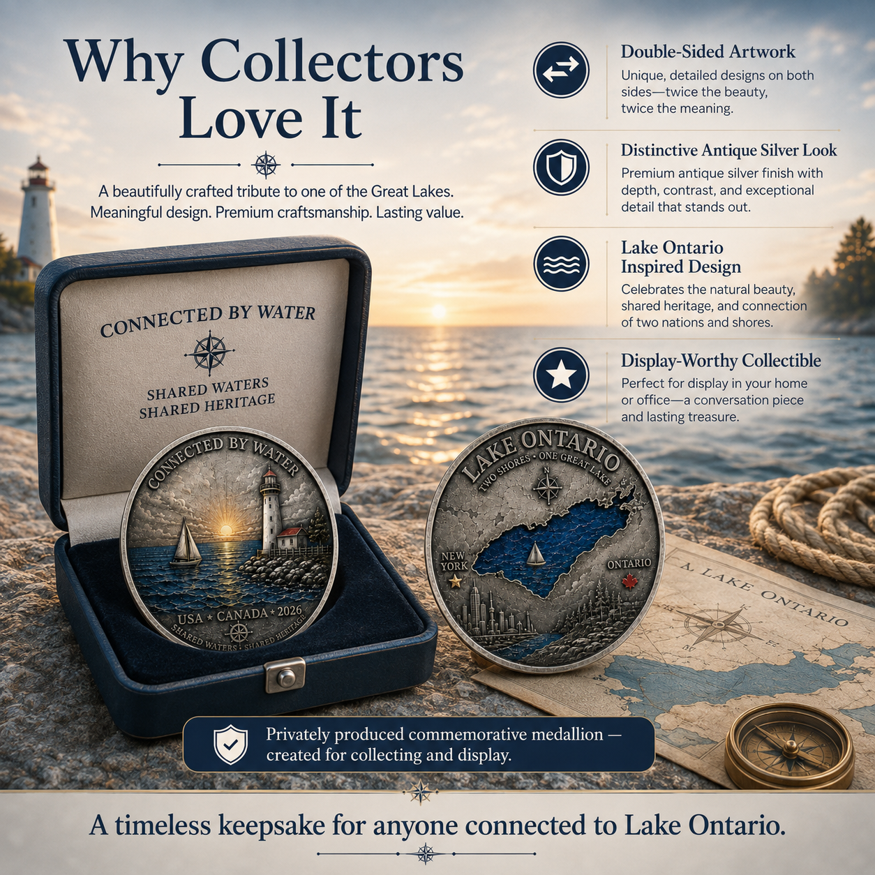 2026 Lake Ontario Commemorative Coin – Two Shores, One Great Lake