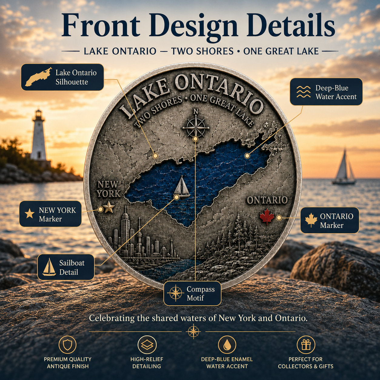 2026 Lake Ontario Commemorative Coin – Two Shores, One Great Lake