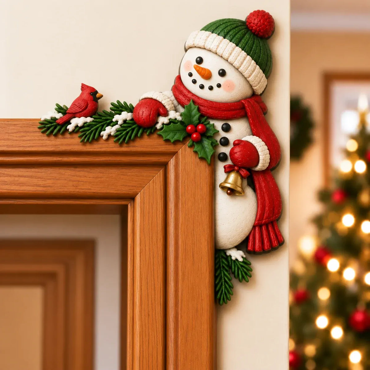 ⏰ LAST DAY 50% OFF 🎅 3D Sculpted Christmas Peekaboo Door Frame Corner Decor
