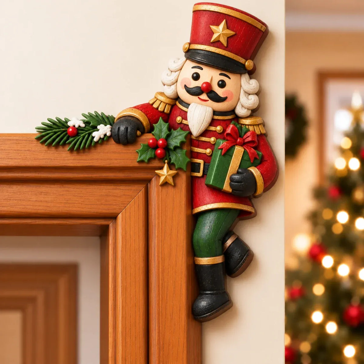 ⏰ LAST DAY 50% OFF 🎅 3D Sculpted Christmas Peekaboo Door Frame Corner Decor
