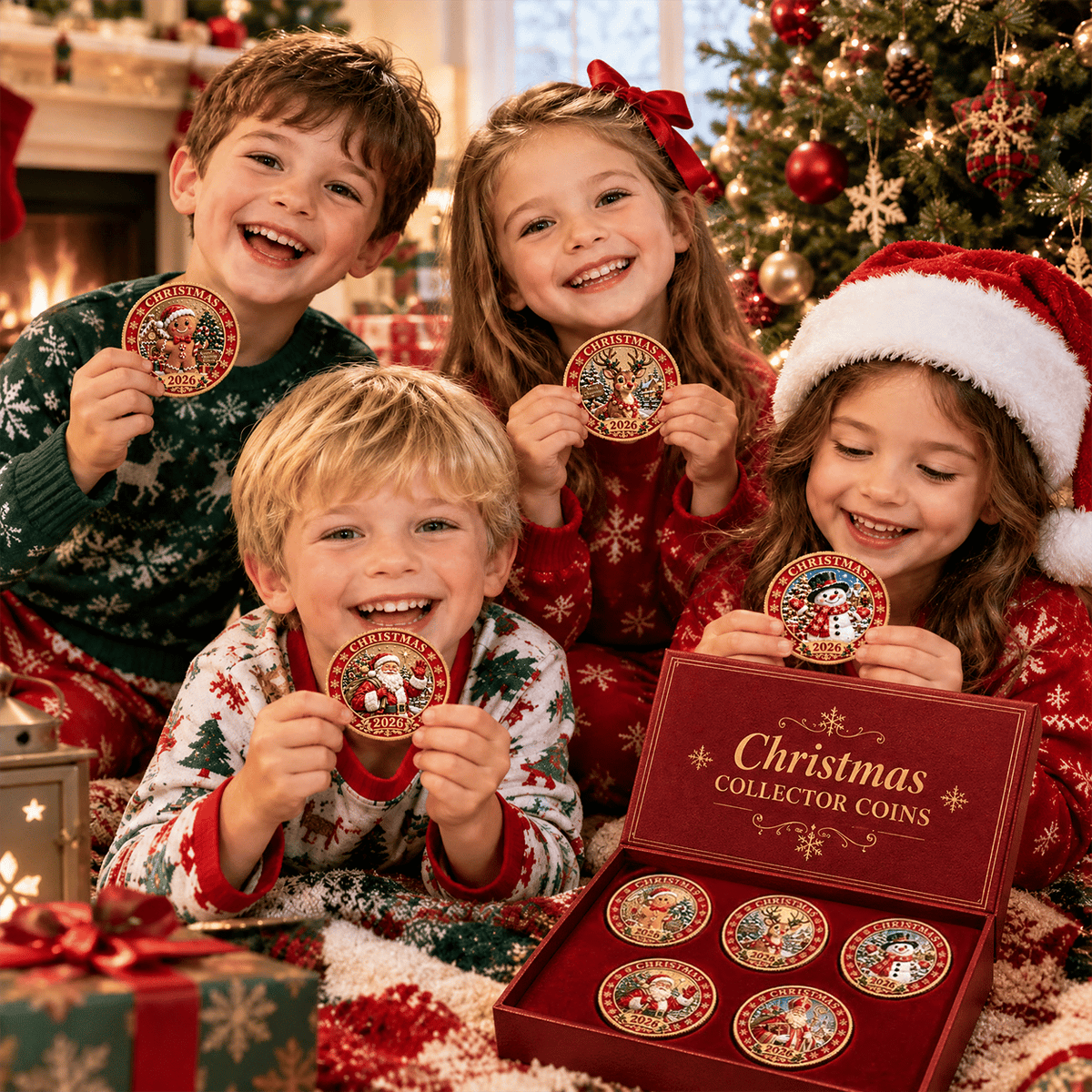 🎄 2026 Christmas Commemorative Coin – Solid Brass, Gold-Plated & Hard Enamel Keepsake